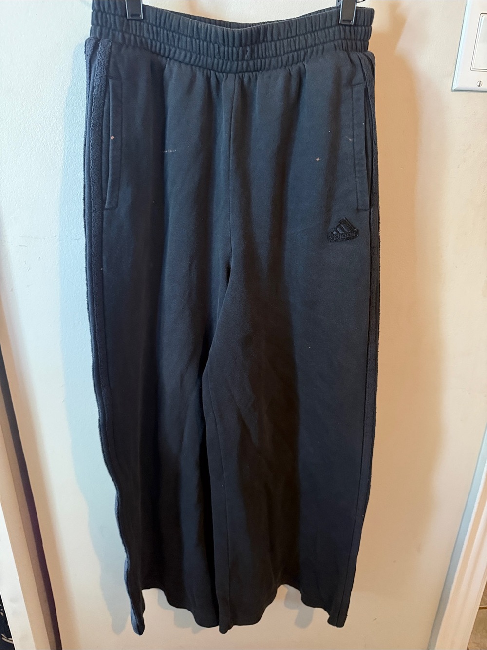 adidas Black Men's Jogger Sweatpants with Side Stripes
